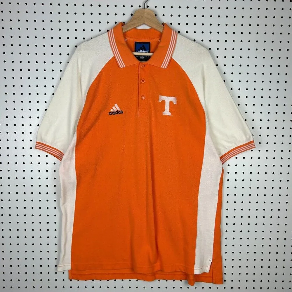 Tennessee Vols Volunteers Polo Shirt Vintage Size XL adidas Orange White READ